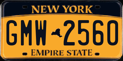 NY license plate GMW2560