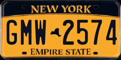 NY license plate GMW2574