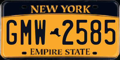 NY license plate GMW2585