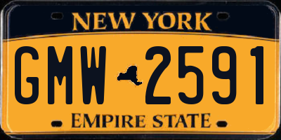 NY license plate GMW2591