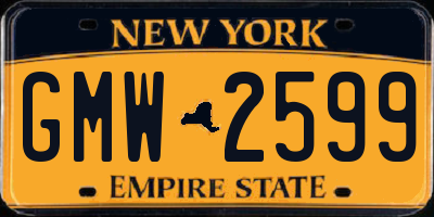 NY license plate GMW2599