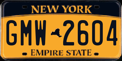 NY license plate GMW2604