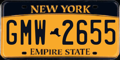 NY license plate GMW2655