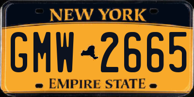 NY license plate GMW2665