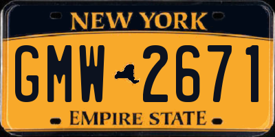NY license plate GMW2671