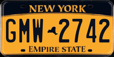 NY license plate GMW2742