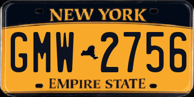 NY license plate GMW2756