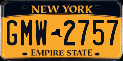 NY license plate GMW2757