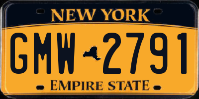 NY license plate GMW2791
