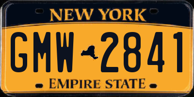 NY license plate GMW2841