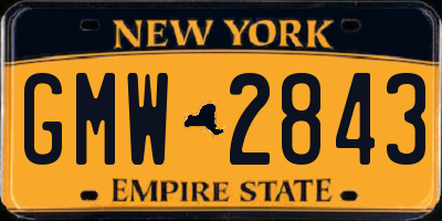 NY license plate GMW2843