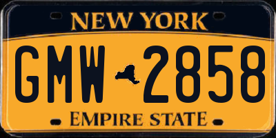 NY license plate GMW2858