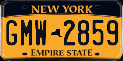 NY license plate GMW2859