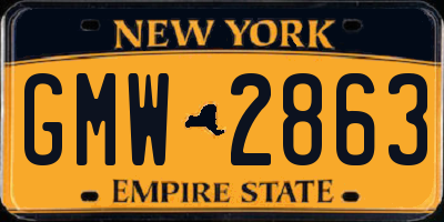 NY license plate GMW2863