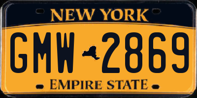 NY license plate GMW2869