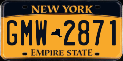 NY license plate GMW2871