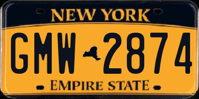 NY license plate GMW2874