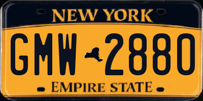 NY license plate GMW2880