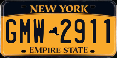 NY license plate GMW2911