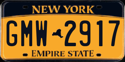NY license plate GMW2917