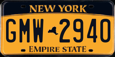 NY license plate GMW2940