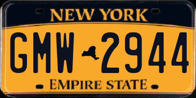 NY license plate GMW2944