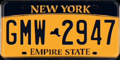 NY license plate GMW2947