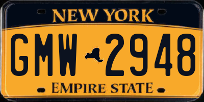 NY license plate GMW2948