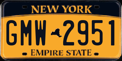 NY license plate GMW2951