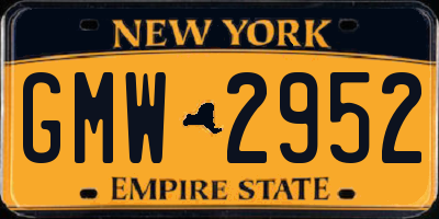 NY license plate GMW2952