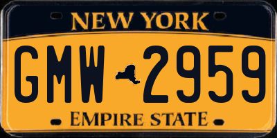 NY license plate GMW2959