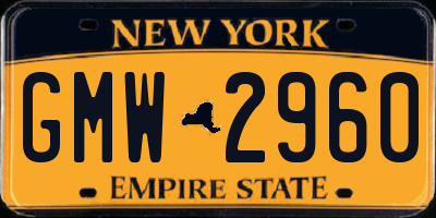 NY license plate GMW2960