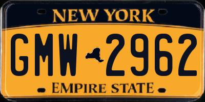 NY license plate GMW2962