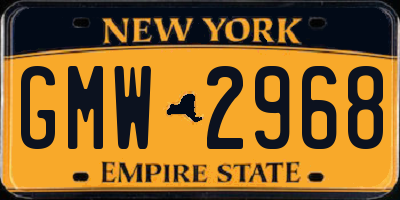 NY license plate GMW2968