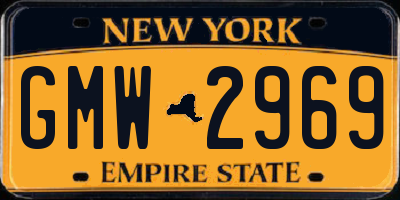 NY license plate GMW2969
