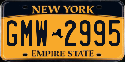 NY license plate GMW2995