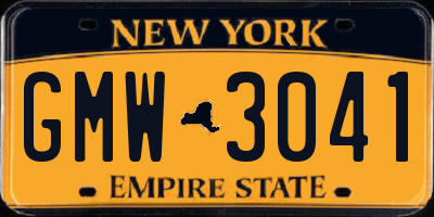 NY license plate GMW3041