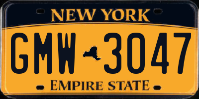 NY license plate GMW3047