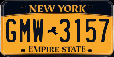 NY license plate GMW3157