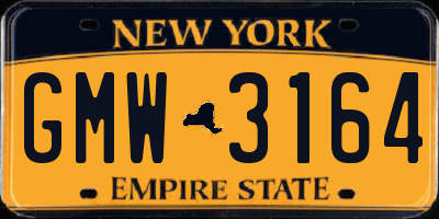 NY license plate GMW3164