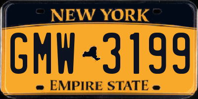 NY license plate GMW3199