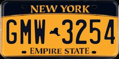 NY license plate GMW3254