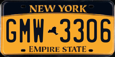 NY license plate GMW3306