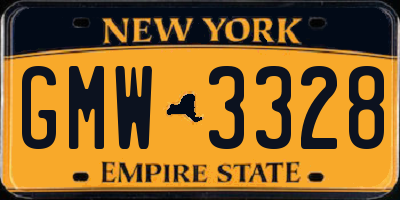 NY license plate GMW3328