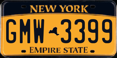 NY license plate GMW3399