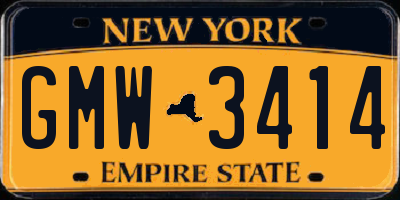 NY license plate GMW3414