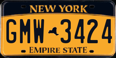 NY license plate GMW3424