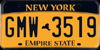 NY license plate GMW3519