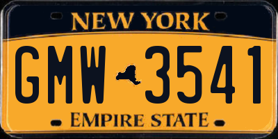NY license plate GMW3541