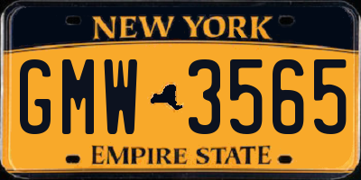 NY license plate GMW3565
